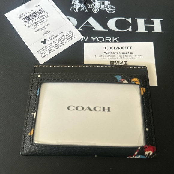 NWT Disney X Coach Slim Id Card Case With Holiday Print - Picture 4 of 5